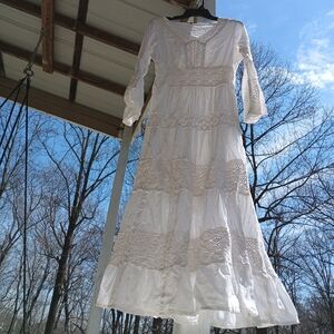 White Boho Vintage Summer Dress